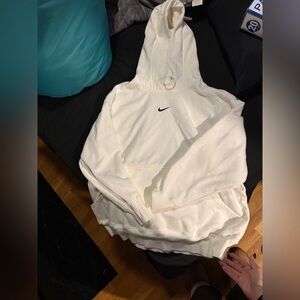 Nike White Hoodie with Black Swoosh